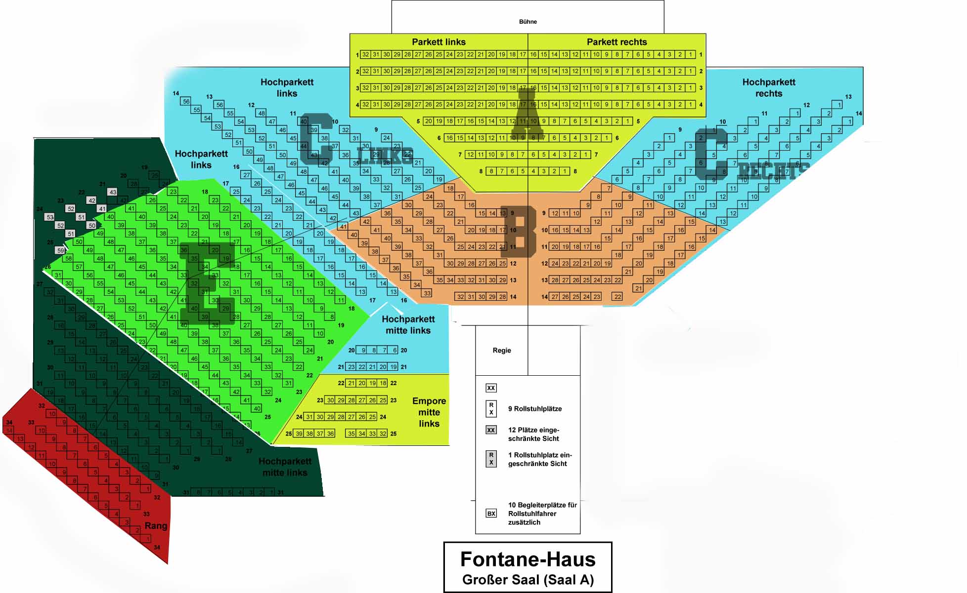 Fontane-Haus Saalplan 750 Plätze